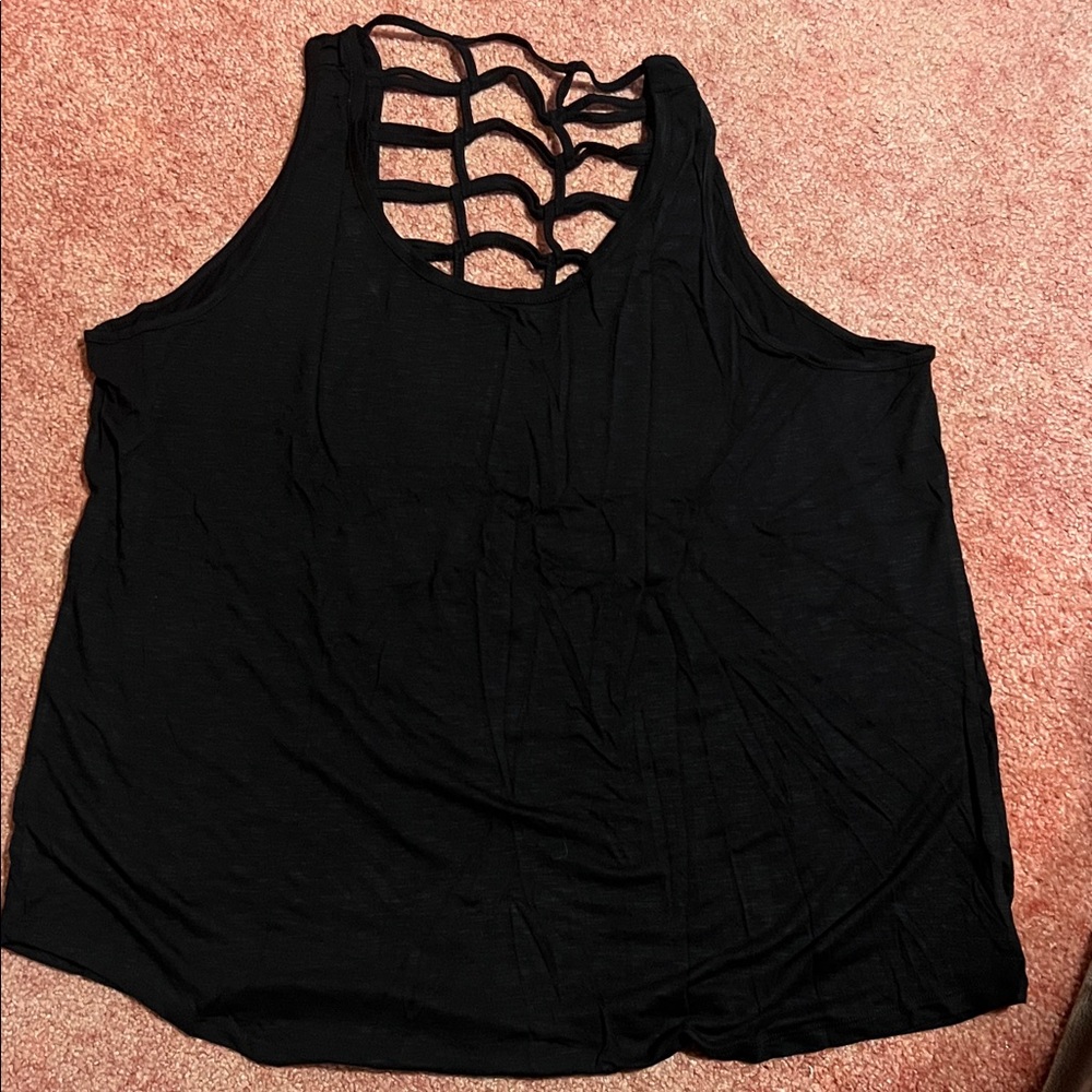 Maurices Black Tank Top with Strappy Back